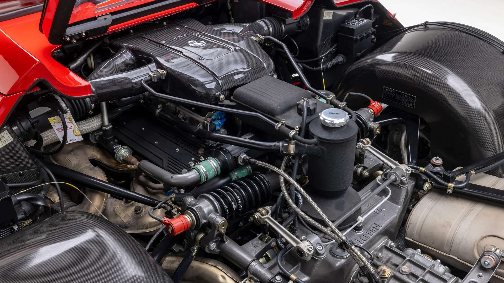 4.7-liter V12 engine of the 106-mile 1997 Ferrari F50