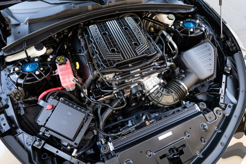 Supercharged 6.2-liter LT4 V8 in a 2023 Camaro ZL1 1LE