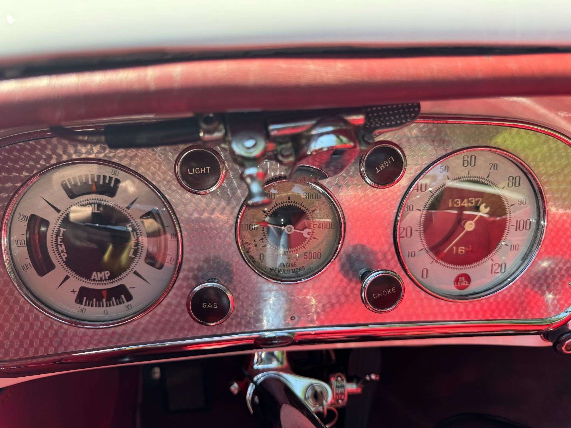 Instrument gauges in the 1936 Auburn 852 Supercharged Speedster