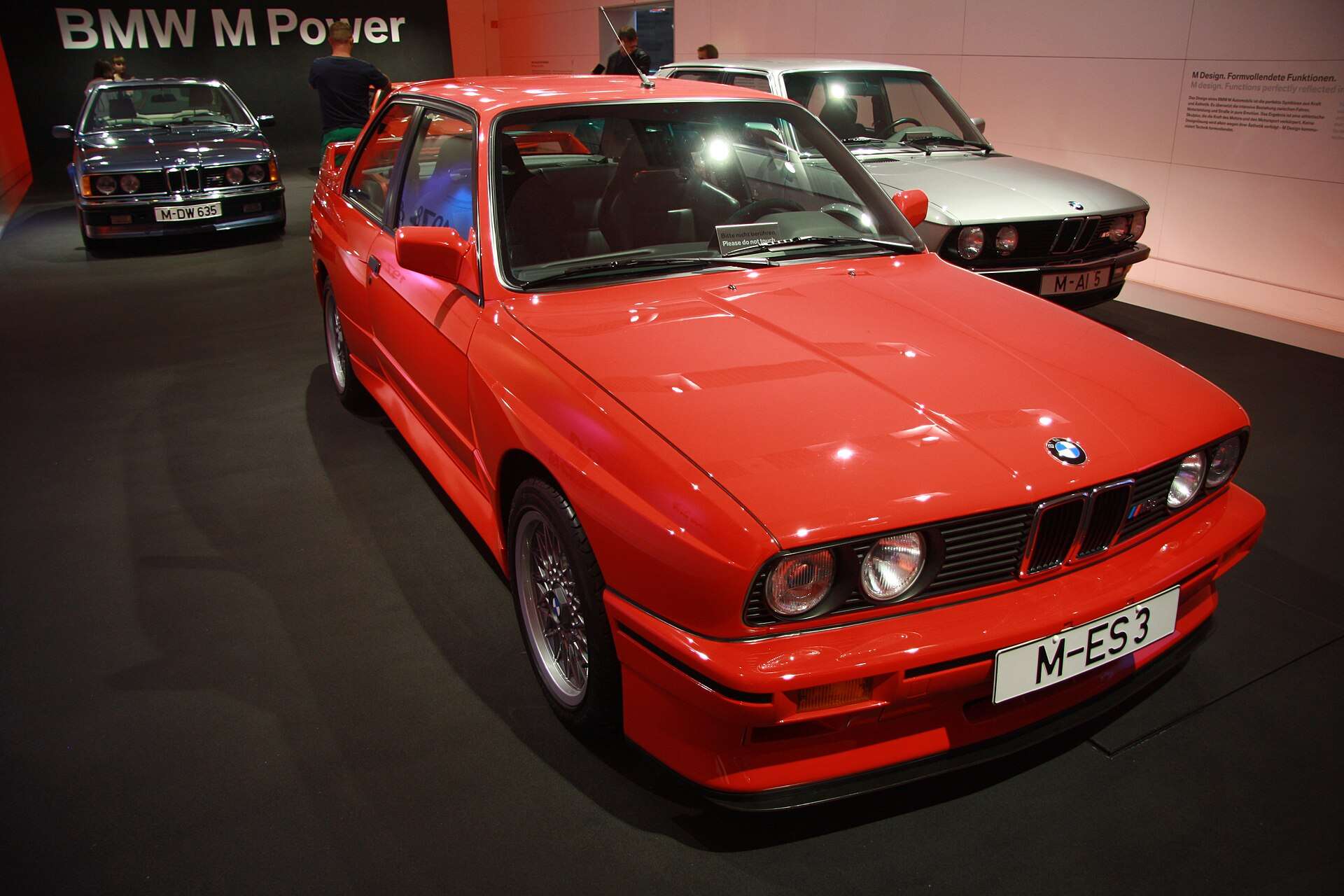 Red BMW E30 M3 Sport Evolution on display in the BMW Museum in Munich
