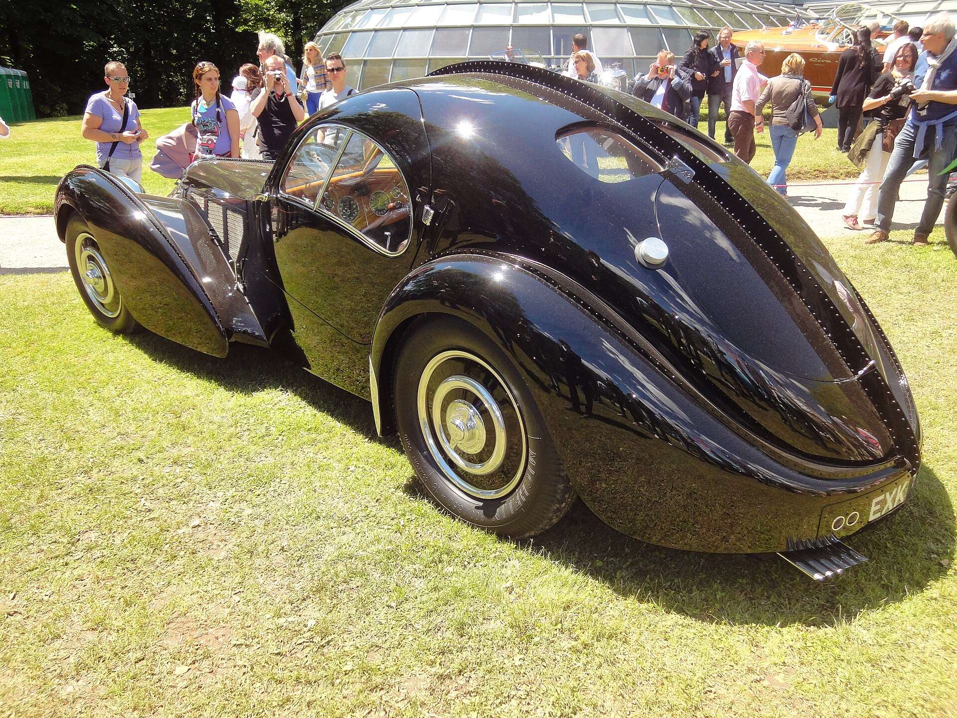 Rear view of the Bugatti Type 57SC Atlantic from the Ralph Lauren collection