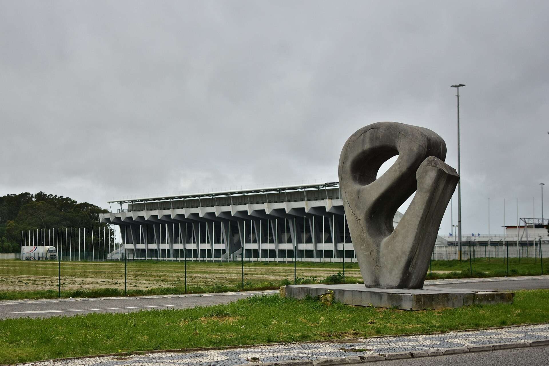 Grandstand and sculpture at the Circuito do Estoril in Portugal