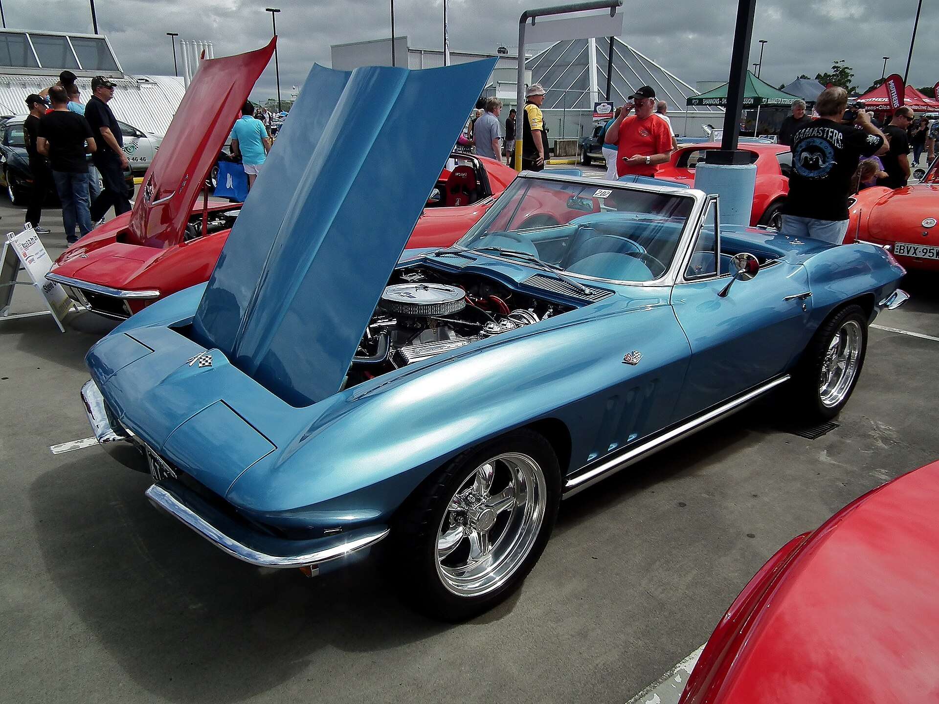 1965 Chevrolet C2 Corvette roadster from the front three-quarter angle
