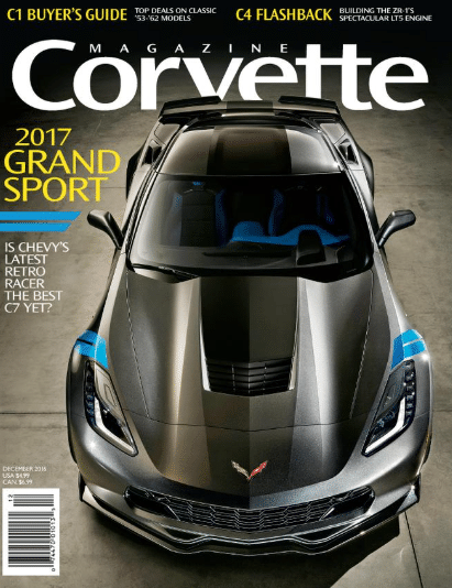 December 2016 Corvette Magazine cover featuring this Grand Sport