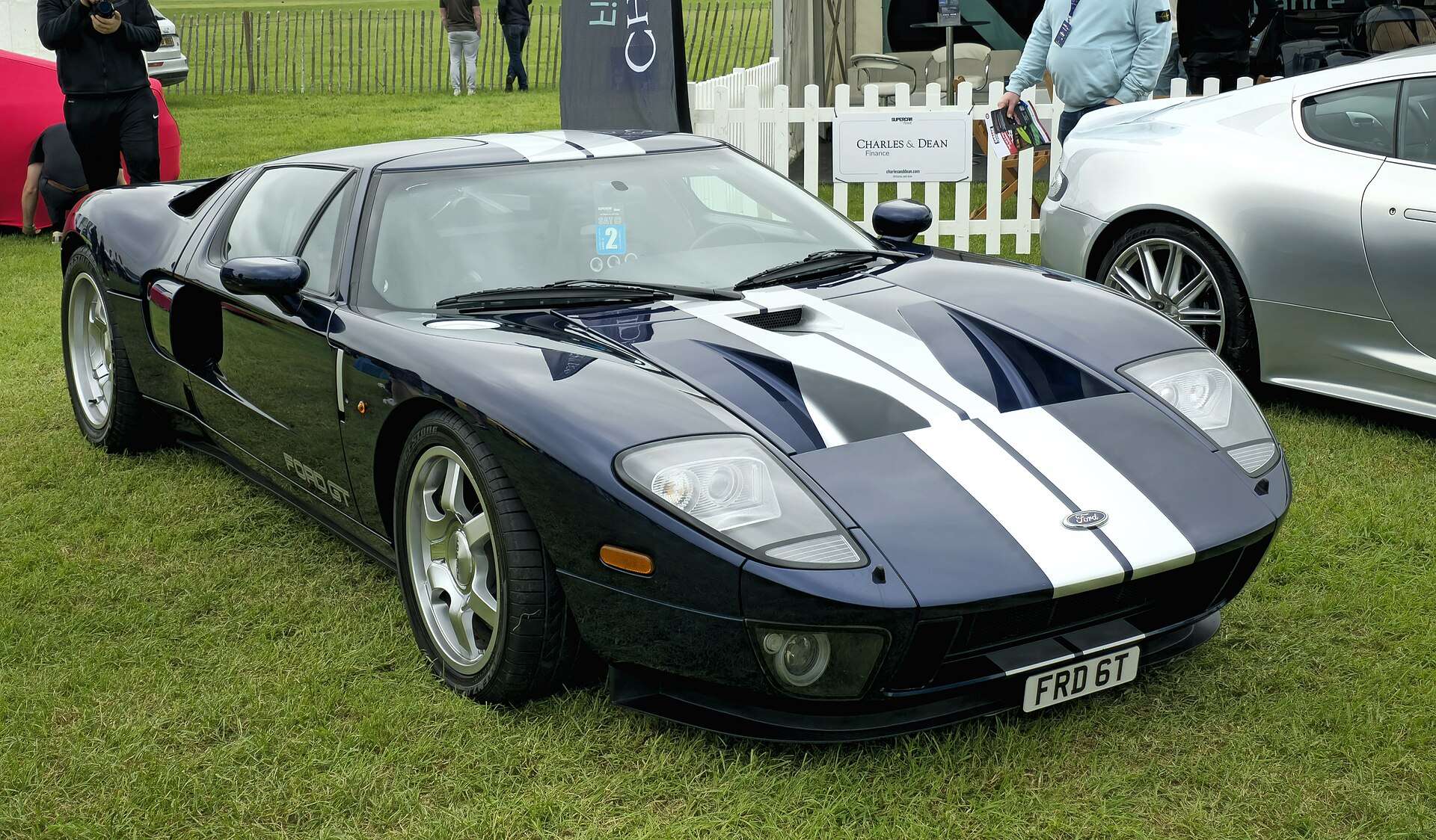 2005 Ford GT rear three-quarter view showing the mid-engine supercar layout
