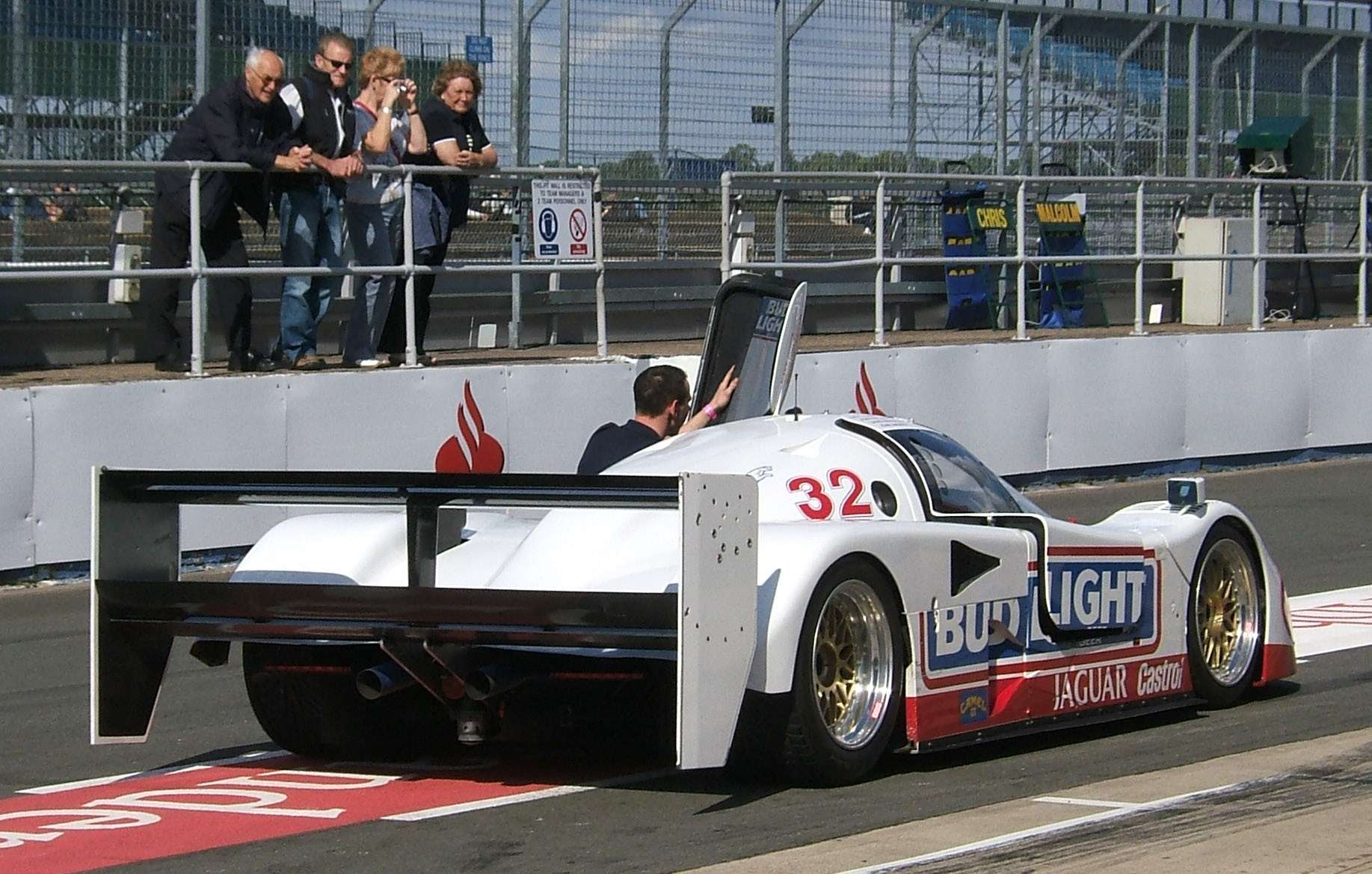 Jaguar XJR-12D Group C prototype in the pit lane at the 2007 Silverstone Classic