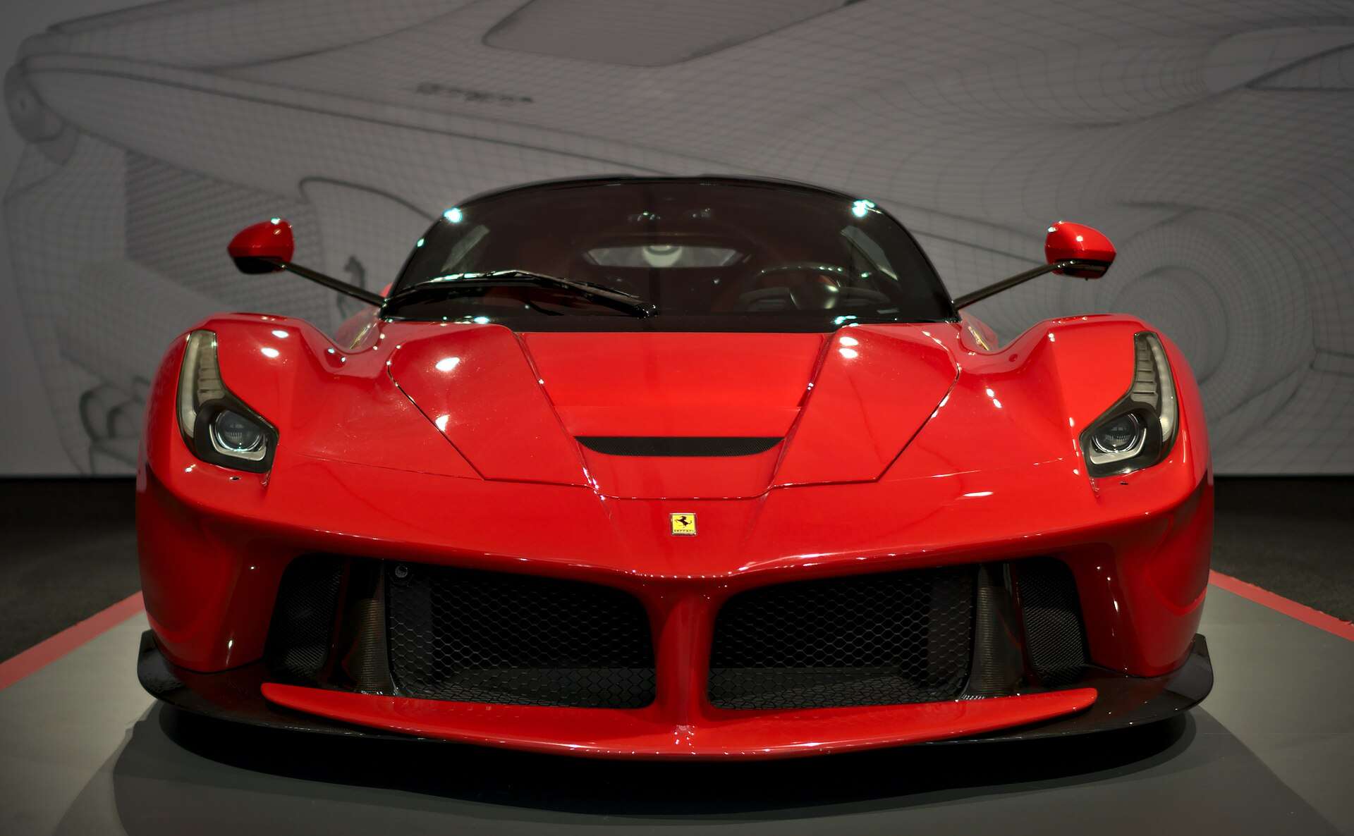 Front view of a Ferrari LaFerrari hybrid hypercar