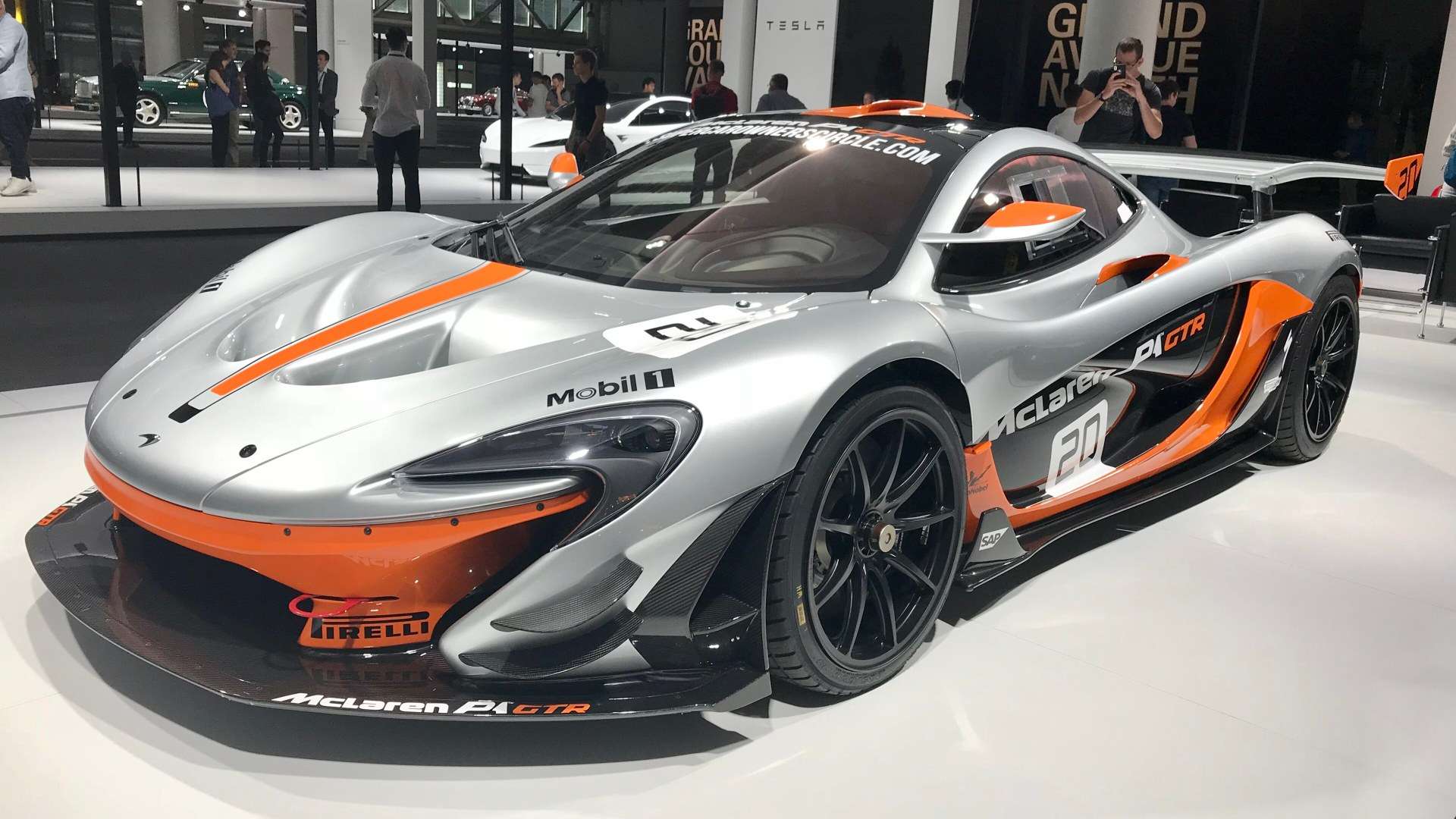 A McLaren P1 GTR track hypercar on display at Grand Basel