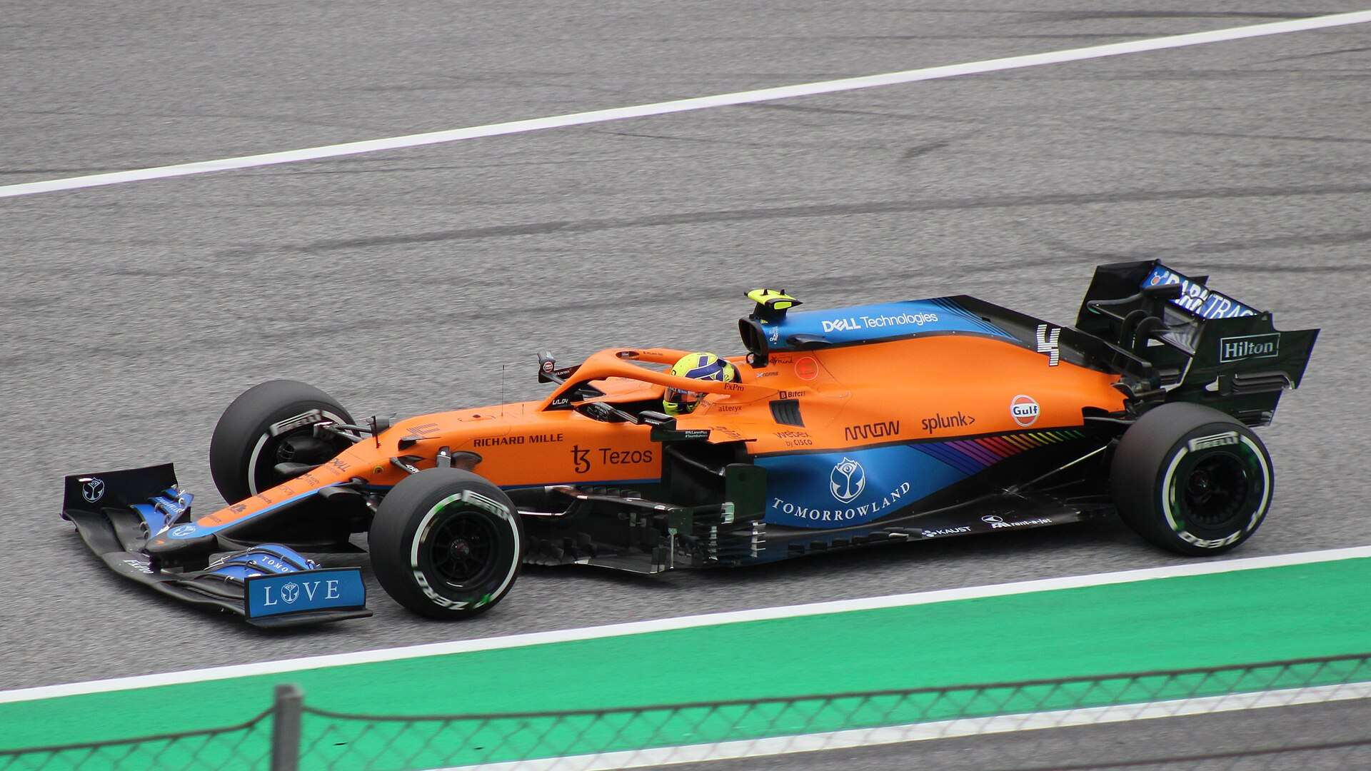 Lando Norris in the McLaren MCL35M during the 2021 Formula 1 season