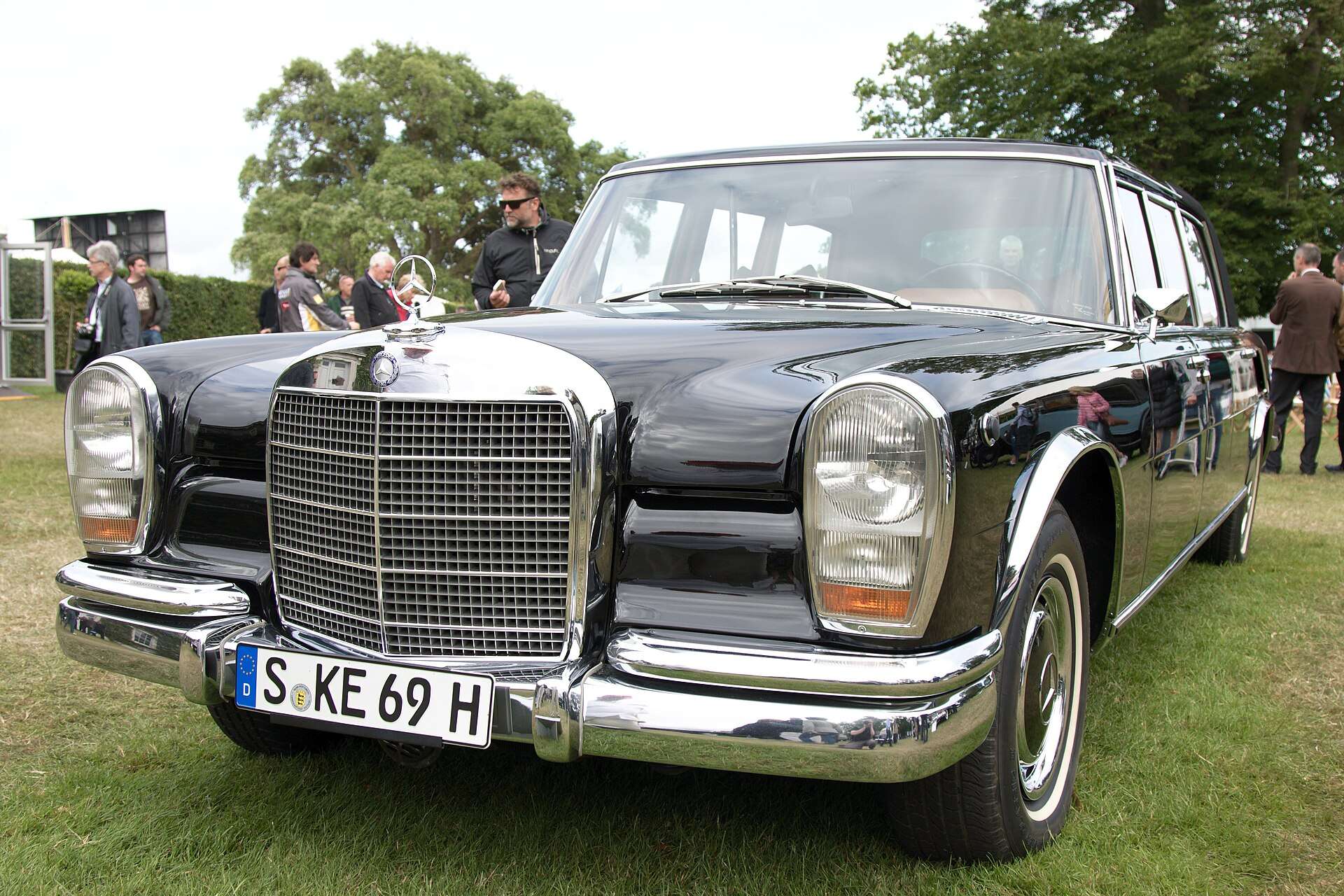Black Mercedes-Benz 600 Pullman Landaulet with folding rear roof at the Goodwood Festival of Speed
