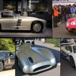 Grid of a Mercedes-Benz 300 SLR Uhlenhaut Coupe, a Ferrari 250 GTO, a Shelby Cobra Daytona Coupe, a Mercedes-Benz W196 R streamliner and a McLaren F1 GTR