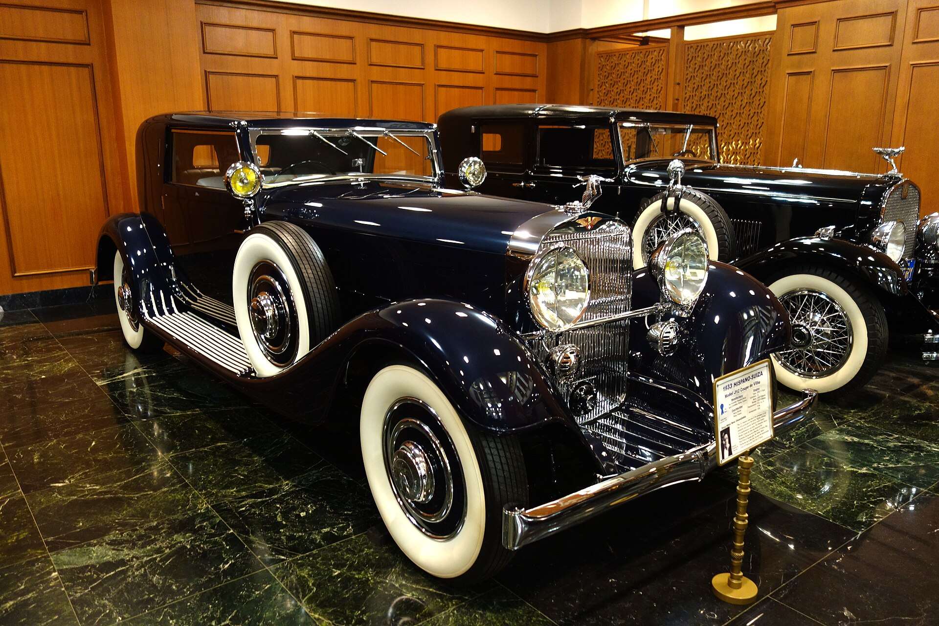 1933 Hispano-Suiza J12 Coupe de Ville displayed at the Nethercutt Collection