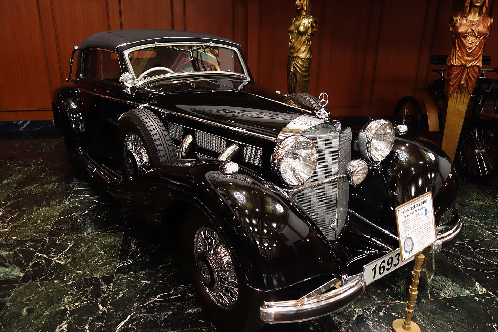 1938 Mercedes-Benz 540K Cabriolet A on display at the Nethercutt Collection in Sylmar