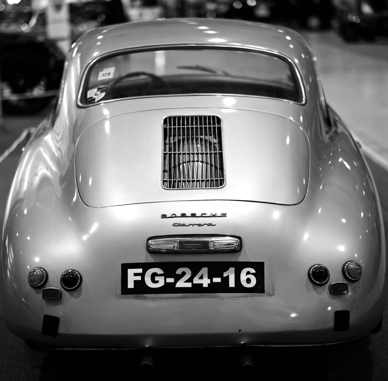 Porsche 356 Carrera shown at the MotorClassicos show in Lisbon, Portugal