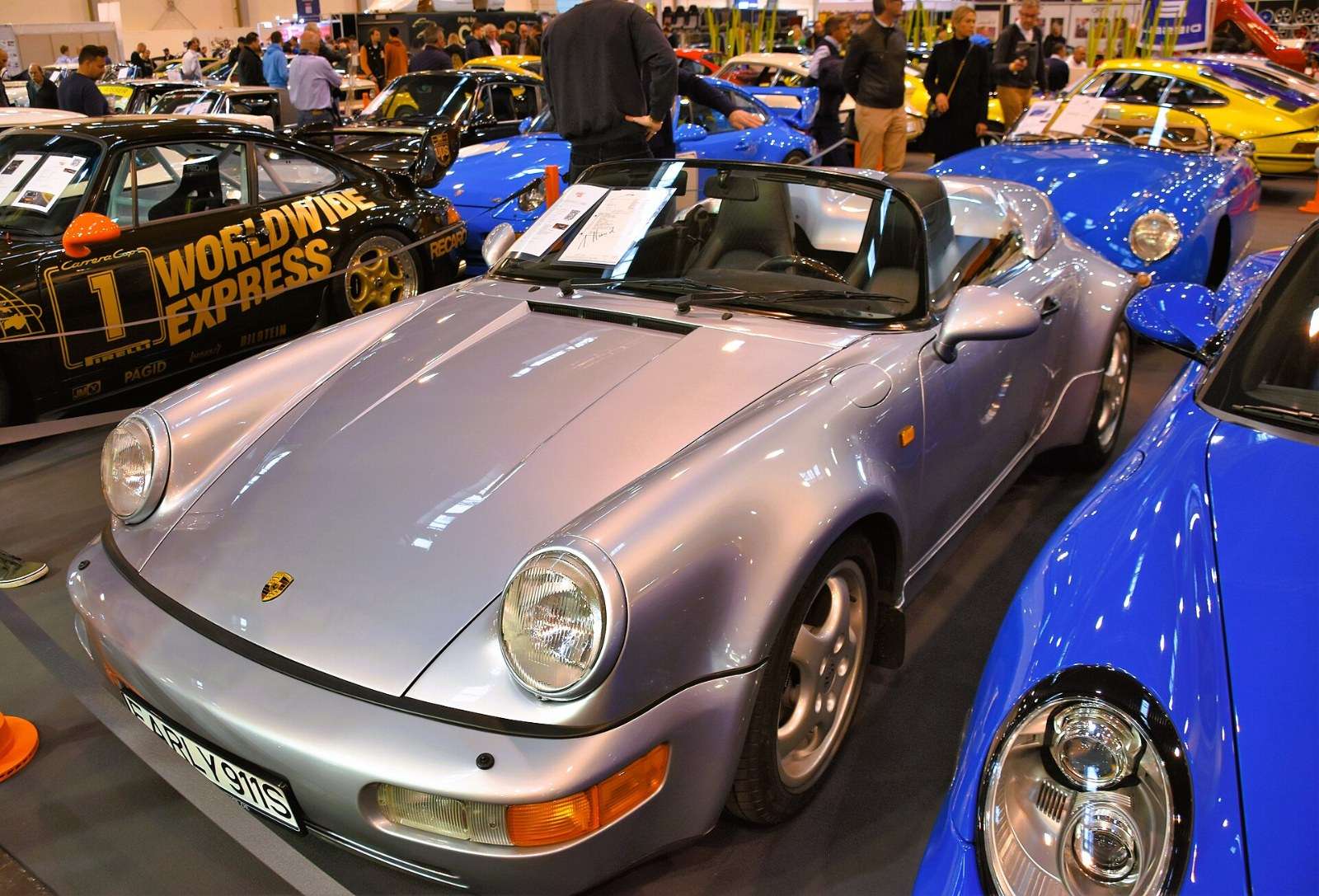 A 1994 Porsche 964 Speedster photographed from the side and rear