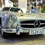 A Mercedes-Benz 300 SL Gullwing coupe with its doors closed