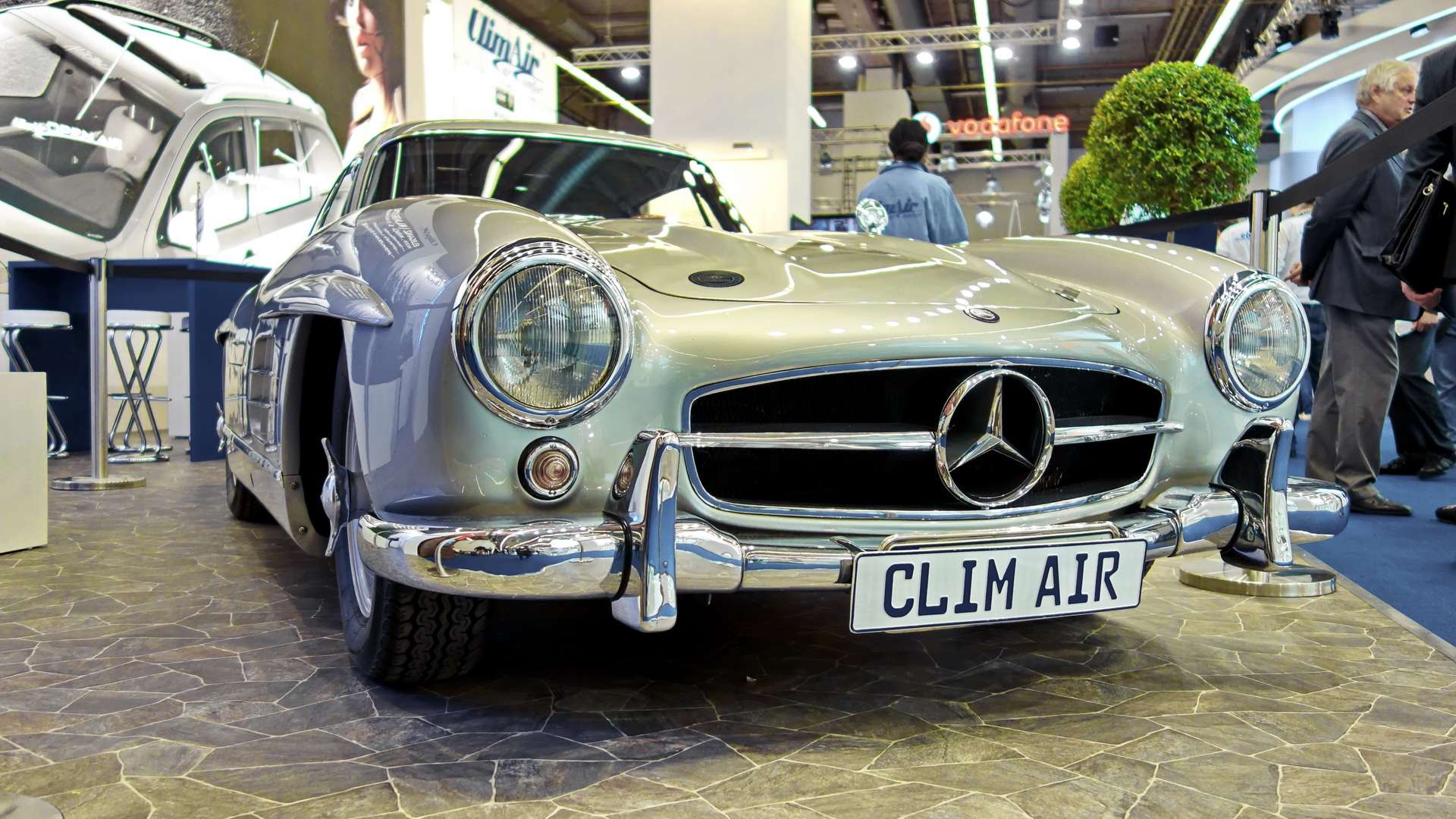 A Mercedes-Benz 300 SL Gullwing coupe with its doors closed